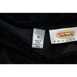 Vintage Talbots Petite Black Velvet Pants Size 16P Petite Wide Leg Elastic Waist